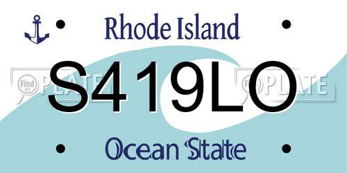 S419LO Rhode Island License Plate