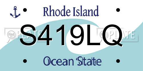 S419LQ Rhode Island License Plate