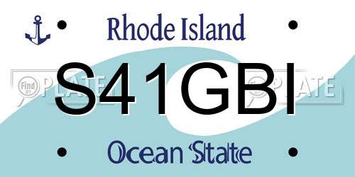 S41GBI Rhode Island License Plate