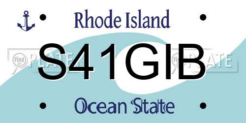 S41GIB Rhode Island License Plate