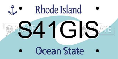S41GIS Rhode Island License Plate