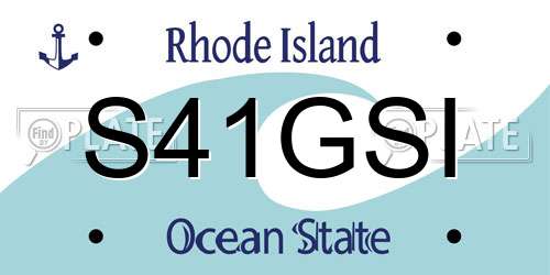 S41GSI Rhode Island License Plate