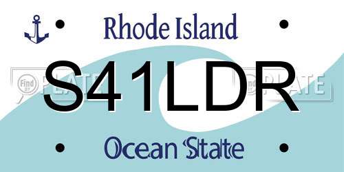 S41LDR Rhode Island License Plate