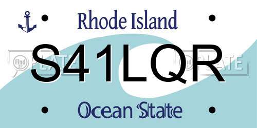 S41LQR Rhode Island License Plate