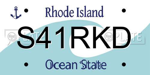 S41RKD Rhode Island License Plate