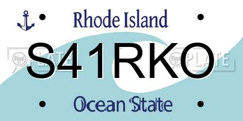 S41RKO Rhode Island License Plate