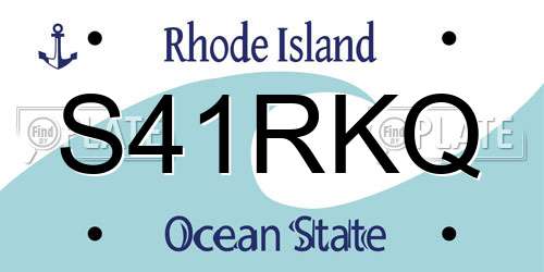 S41RKQ Rhode Island License Plate