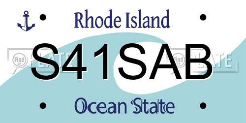 S41SAB Rhode Island License Plate