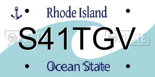 S41TGV Rhode Island License Plate