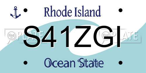 S41ZGI Rhode Island License Plate