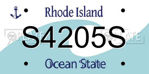 S4205S Rhode Island License Plate