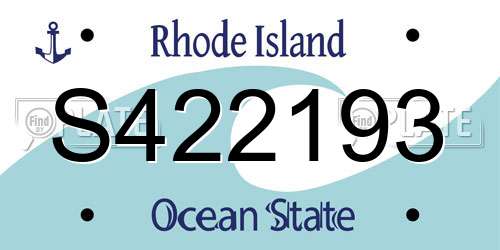 S422193 Rhode Island License Plate