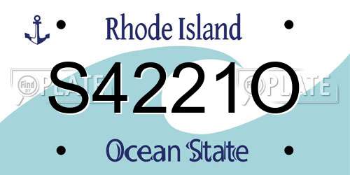 S4221O Rhode Island License Plate