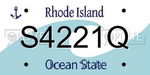 S4221Q Rhode Island License Plate