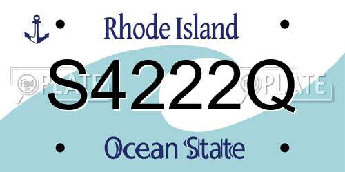 S4222Q Rhode Island License Plate