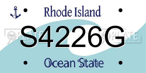 S4226G Rhode Island License Plate