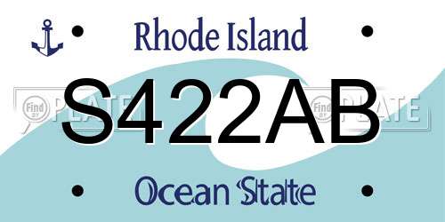 S422AB Rhode Island License Plate