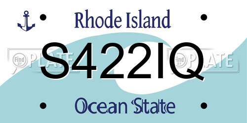 S422IQ Rhode Island License Plate
