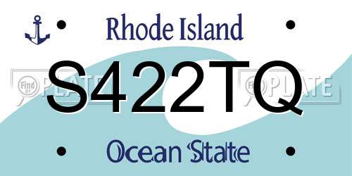 S422TQ Rhode Island License Plate