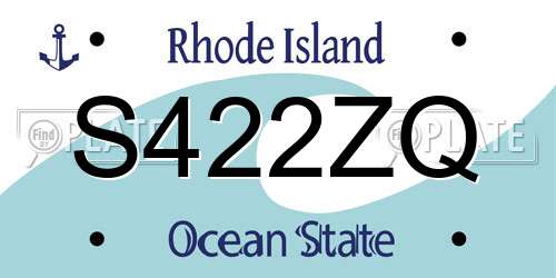 S422ZQ Rhode Island License Plate