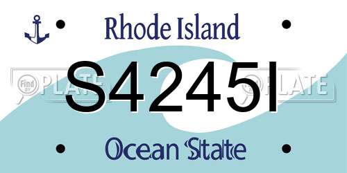 S4245I Rhode Island License Plate