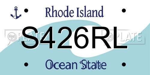 S426RL Rhode Island License Plate