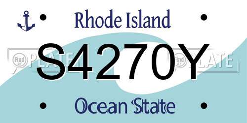S4270Y Rhode Island License Plate