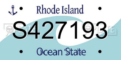 S427193 Rhode Island License Plate