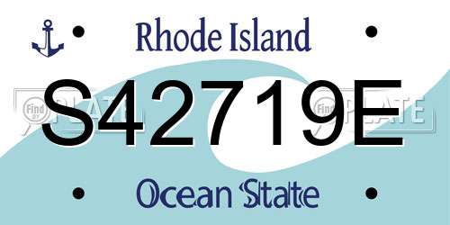 S42719E Rhode Island License Plate