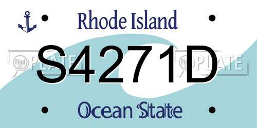 S4271D Rhode Island License Plate