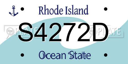 S4272D Rhode Island License Plate