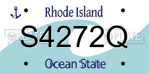 S4272Q Rhode Island License Plate