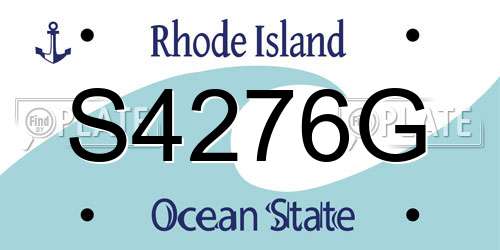 S4276G Rhode Island License Plate