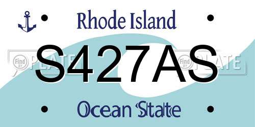 S427AS Rhode Island License Plate