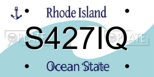 S427IQ Rhode Island License Plate