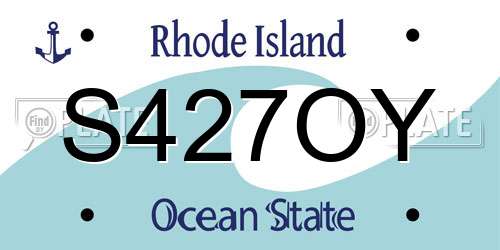 S427OY Rhode Island License Plate