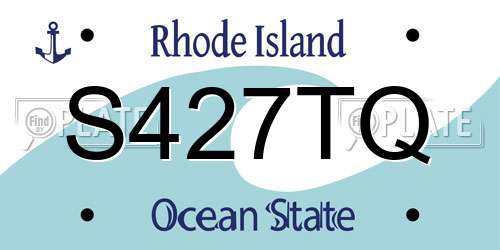 S427TQ Rhode Island License Plate