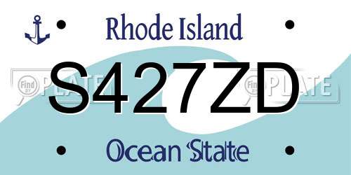 S427ZD Rhode Island License Plate