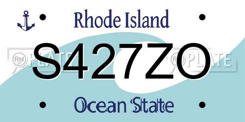 S427ZO Rhode Island License Plate