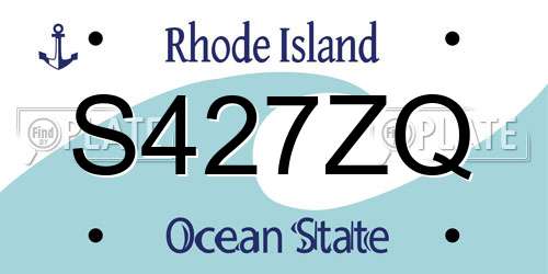 S427ZQ Rhode Island License Plate