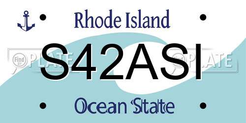 S42ASI Rhode Island License Plate