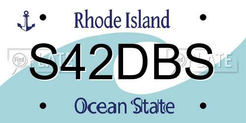 S42DBS Rhode Island License Plate