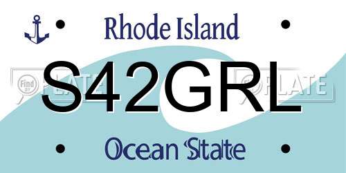 S42GRL Rhode Island License Plate