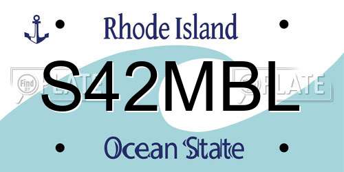 S42MBL Rhode Island License Plate
