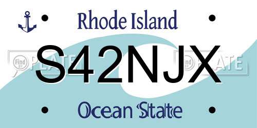 S42NJX Rhode Island License Plate