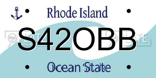 S42OBB Rhode Island License Plate