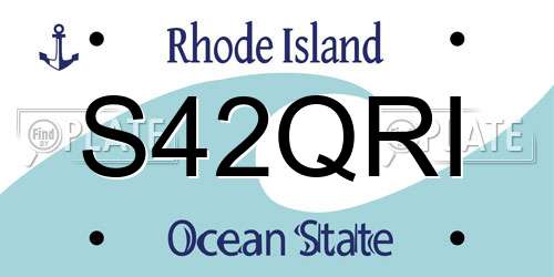 S42QRI Rhode Island License Plate