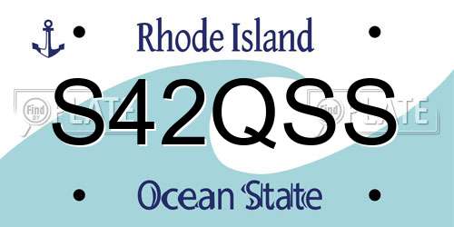 S42QSS Rhode Island License Plate