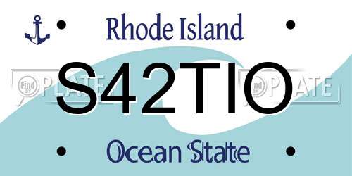 S42TIO Rhode Island License Plate