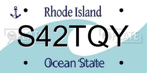 S42TQY Rhode Island License Plate